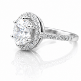 Side view Oval Moissanite Engagement Ring VVS D 925 Silver GRA Certified Ship from Atlanta 