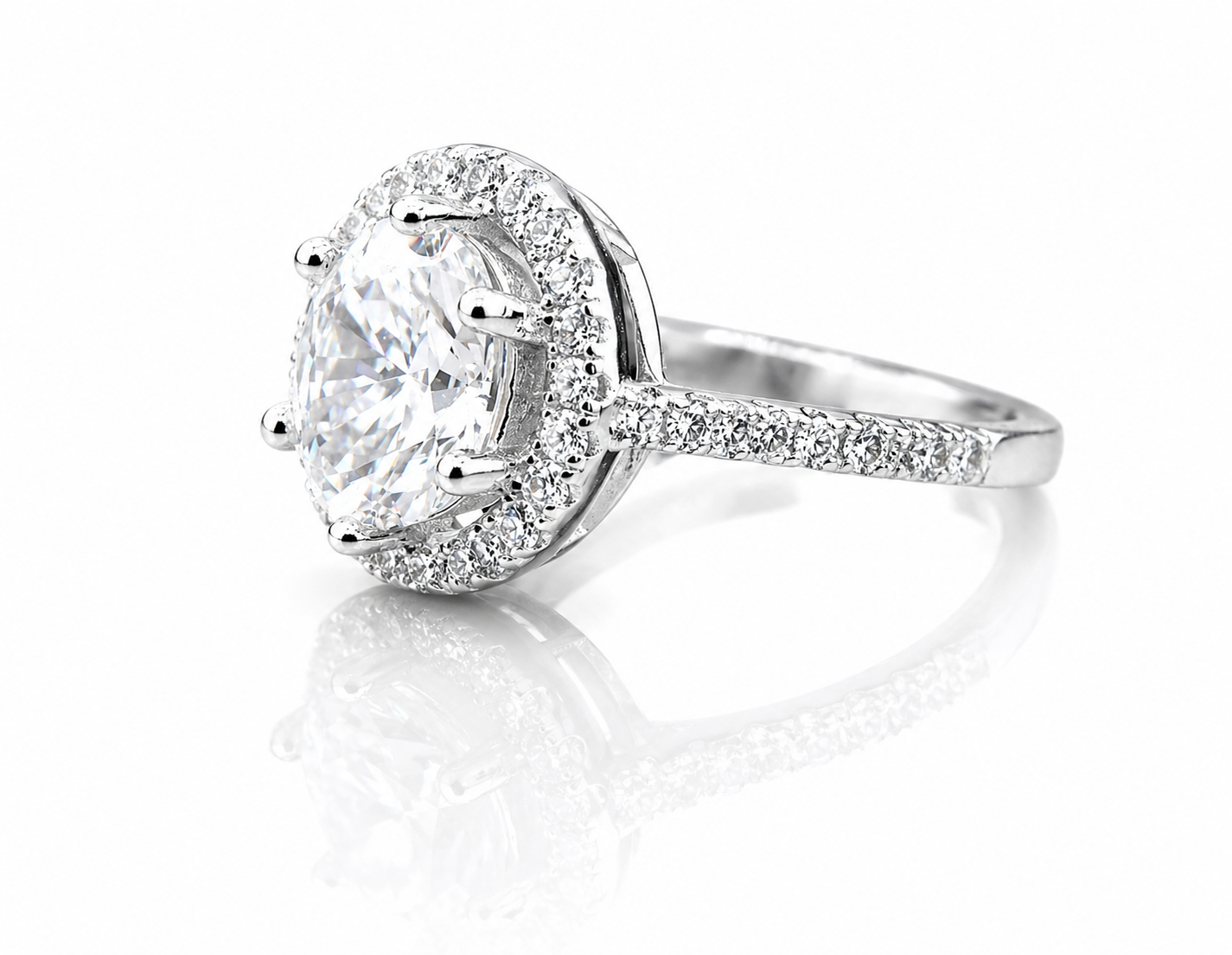Side view Oval Moissanite Engagement Ring VVS D 925 Silver GRA Certified Ship from Atlanta 