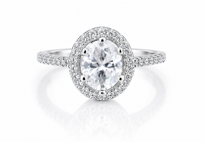 Moissanite Engagement Ring VVS D 925 Silver GRA Certified Ship from Atlanta 