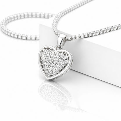 Moissanite Puffed Heart Charm Iced Out | 1.50ct VVS D Color | 925 Silver