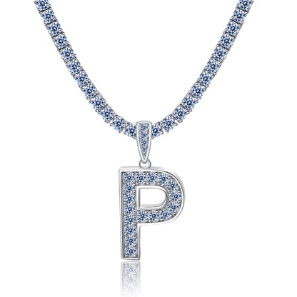 Moissanite Letter Initial Pendant A-Z | 1ct VVS D Color | 925 Silver | With Chain