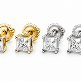 Moissanite Princess Cut Stud Earrings