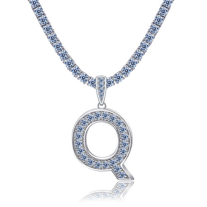 Moissanite Letter Initial Pendant A-Z | 1ct VVS D Color | 925 Silver | With Chain