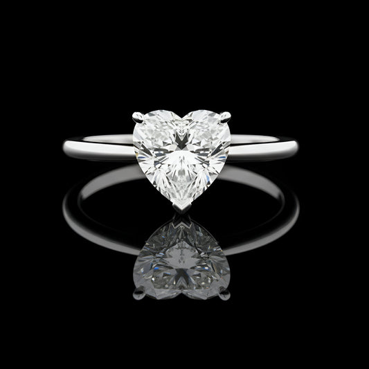 Simulated Heart-shaped Moissanite  Diamond VVS D Color Engagement Ring / Promise Bridal Ring | Real 925 Silver 2.00 carat heart Solitare | PASS DIAMOND TESTER!!!