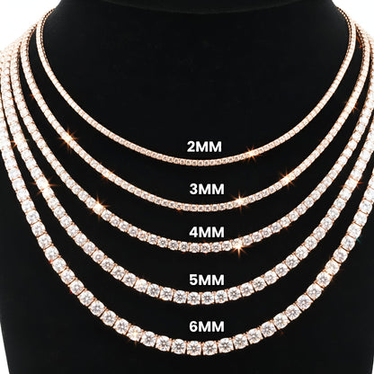 Moissanite Tennis Chain 3MM - 4MM | Rose Gold | 925 SILVER | VVS D COLOR | PASS DIAMOND TESTER!!!!