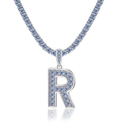 Moissanite Letter Initial Pendant A-Z | 1ct VVS D Color | 925 Silver | With Chain