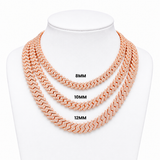 GRA certified moissanite Cuban link chain 10MM Rose Plating 925 silver VVS D color passes diamond tester men women Atlanta