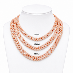 GRA certified moissanite Cuban link chain 10MM Rose Plating 925 silver VVS D color passes diamond tester men women Atlanta