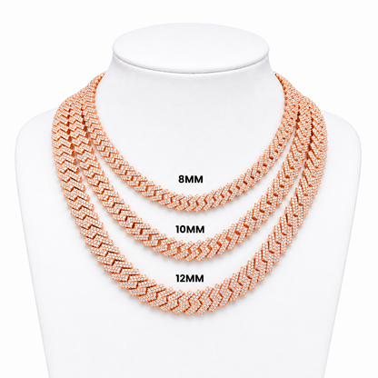 GRA certified moissanite Cuban link chain 10MM Rose Plating 925 silver VVS D color passes diamond tester men women Atlanta