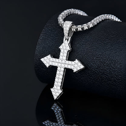 Cross Charm Hip Hop Style | Moissanite Diamond VVS D Color | 925 Silver |  PASS DIAMOND TESTER!!!