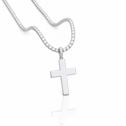 Moissanite Cross Pendant | 3.31ct VVS D Color | 11 Round Brilliant Stones | 925 Silver