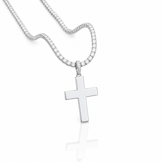 Moissanite Cross Pendant 3.31CT Round