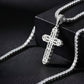 3D Curved style Iced Out Cross Pendant Moissanite Diamond VVS D Color |925 Silver | PASS DIAMOND TESTER!!!