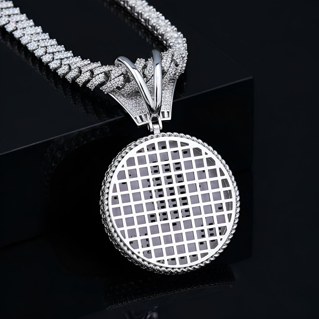 Globe World with Crown Bale Ice Out Moissanite Diamond VVS D Color |925 silver | PASS DIAMOND TESTER!!!