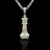 King Chess Charm with Baguette Stone Moissanite VVS D 14k Gold Plated / 925 Silver | Hip Hop Style | PASS DIAMOND TESTER!!!