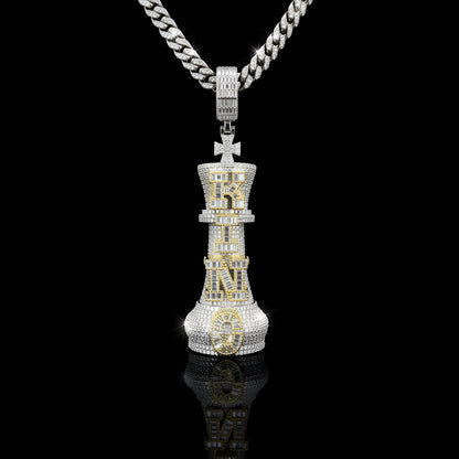 Moissanite Chess Charm Pendant