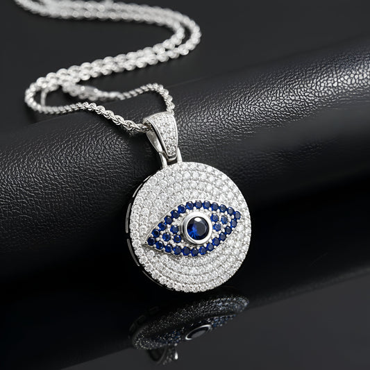 Eye Popper Evil Eye come with silver Necklace | Moissanite Diamond VVS D Color | 925 Silver | PASS DIAMOND TESTER!!! | Come Along with the Catcus Chain
