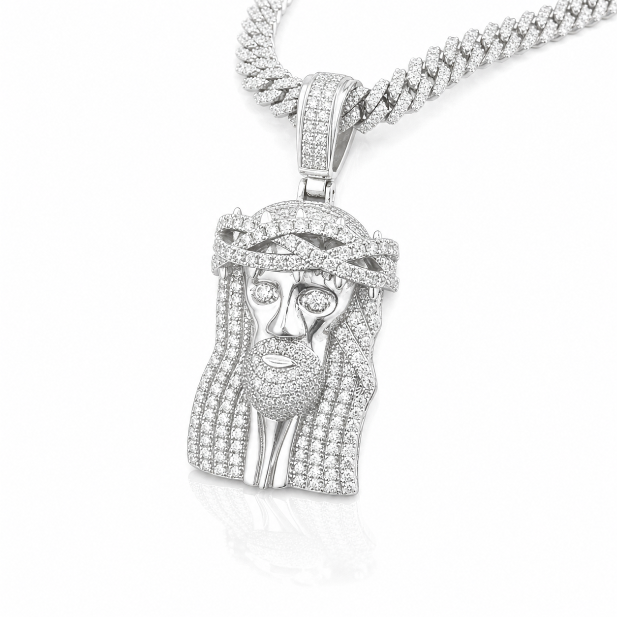 Hip hop moissanite Jesus charm iced out 14K gold 925 silver VVS D color GRA certified Atlanta Paradise Gems