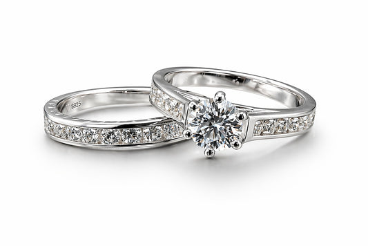 Moissanite Micro Pavé Bridal Ring Set 2.5CT | GRA Certified