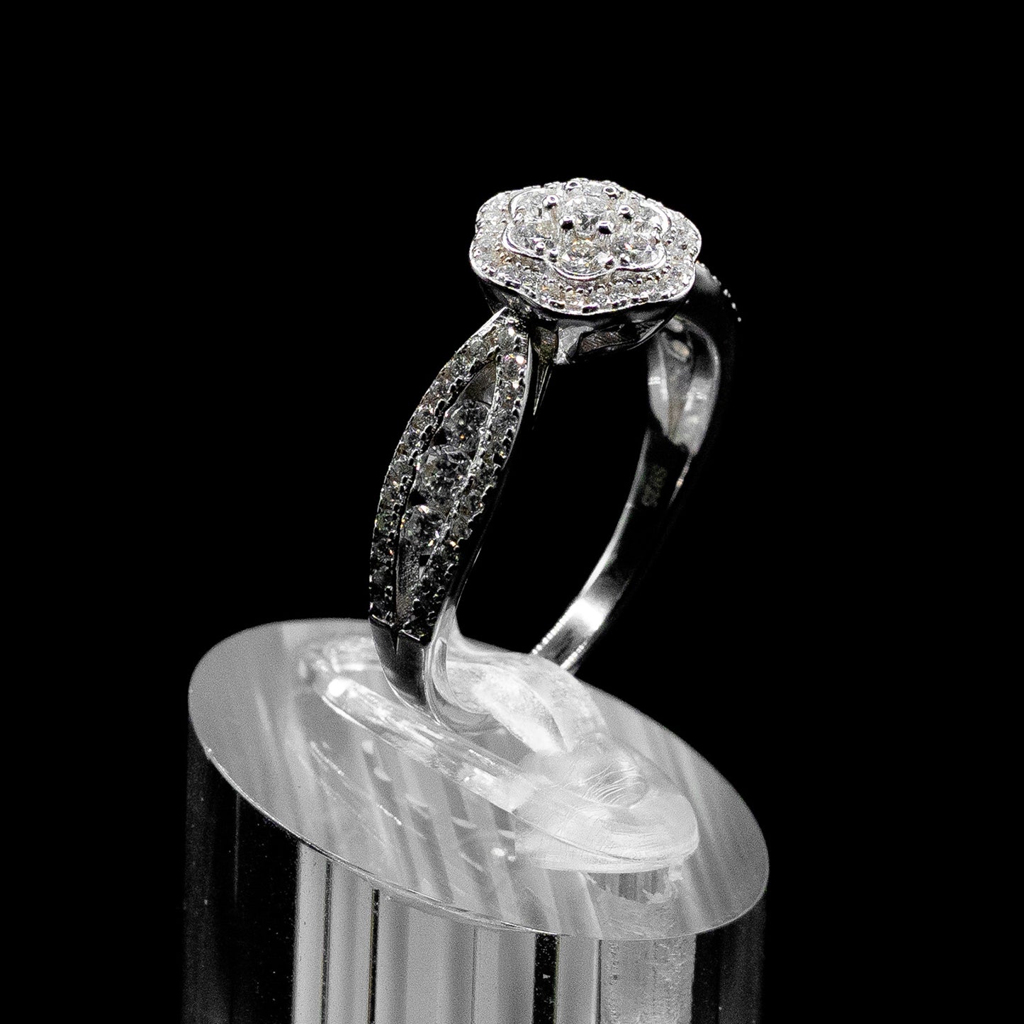 Women’s Moissanite Diamond VVS D Color Flower style ring | PASS DIAMOND TESTER!!!