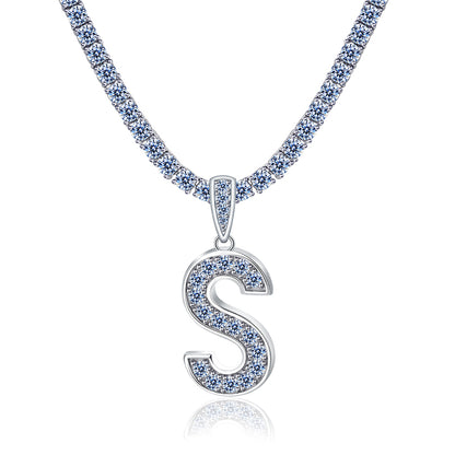Moissanite Letter Initial Pendant A-Z | 1ct VVS D Color | 925 Silver | With Chain