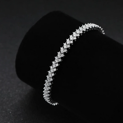 Full Real Round Moissanite Tennis Bracelet Heart Shape Chain 925 Sterling GRA