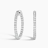 Moissanite iced out hoop earrings 25MM-45MM women VVS D color GRA certified 925 silver Atlanta