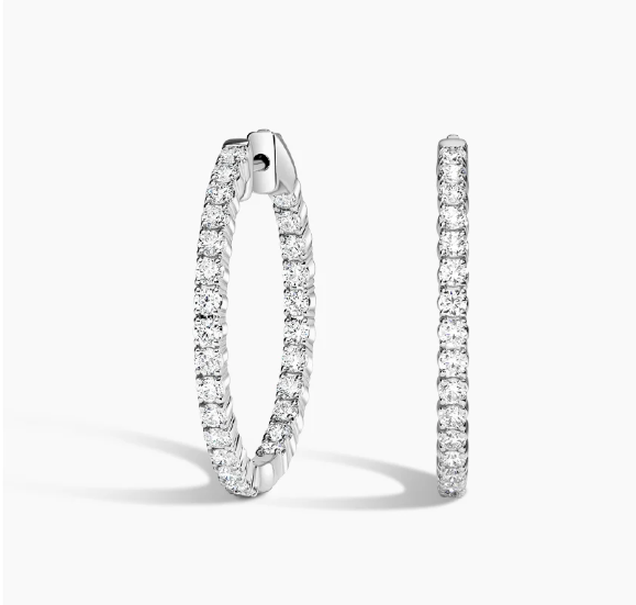 Moissanite iced out hoop earrings 25MM-45MM women VVS D color GRA certified 925 silver Atlanta