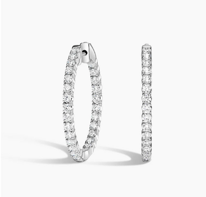 Moissanite iced out hoop earrings 25MM-45MM women VVS D color GRA certified 925 silver Atlanta