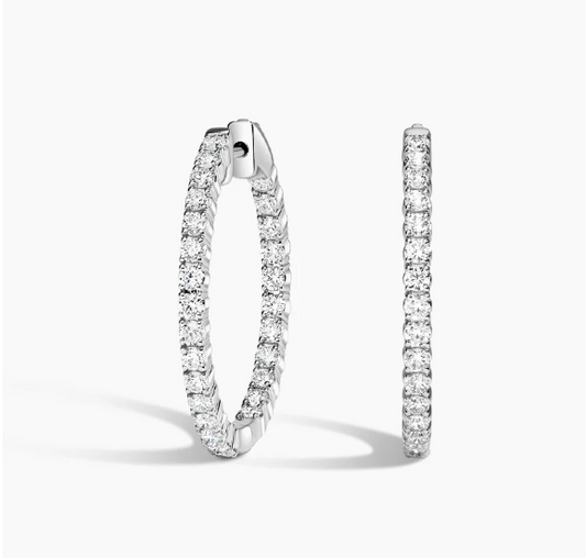 Moissanite iced out hoop earrings 25MM-45MM women VVS D color GRA certified 925 silver Atlanta