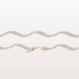 Moissanite Wave Tennis Necklace | 925 Silver & 14K Gold | VVS D Color