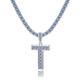 A-Z Letter initials - Alphabet charm with Moissanite VVS D Color with 925 Silver 1.00 CARAT | PASS DIAMOND TESTER!!!! WITH NECKLACE/WITHOUT NECKLACE