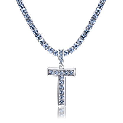 Moissanite Letter Initial Pendant A-Z | 1ct VVS D Color | 925 Silver | With Chain