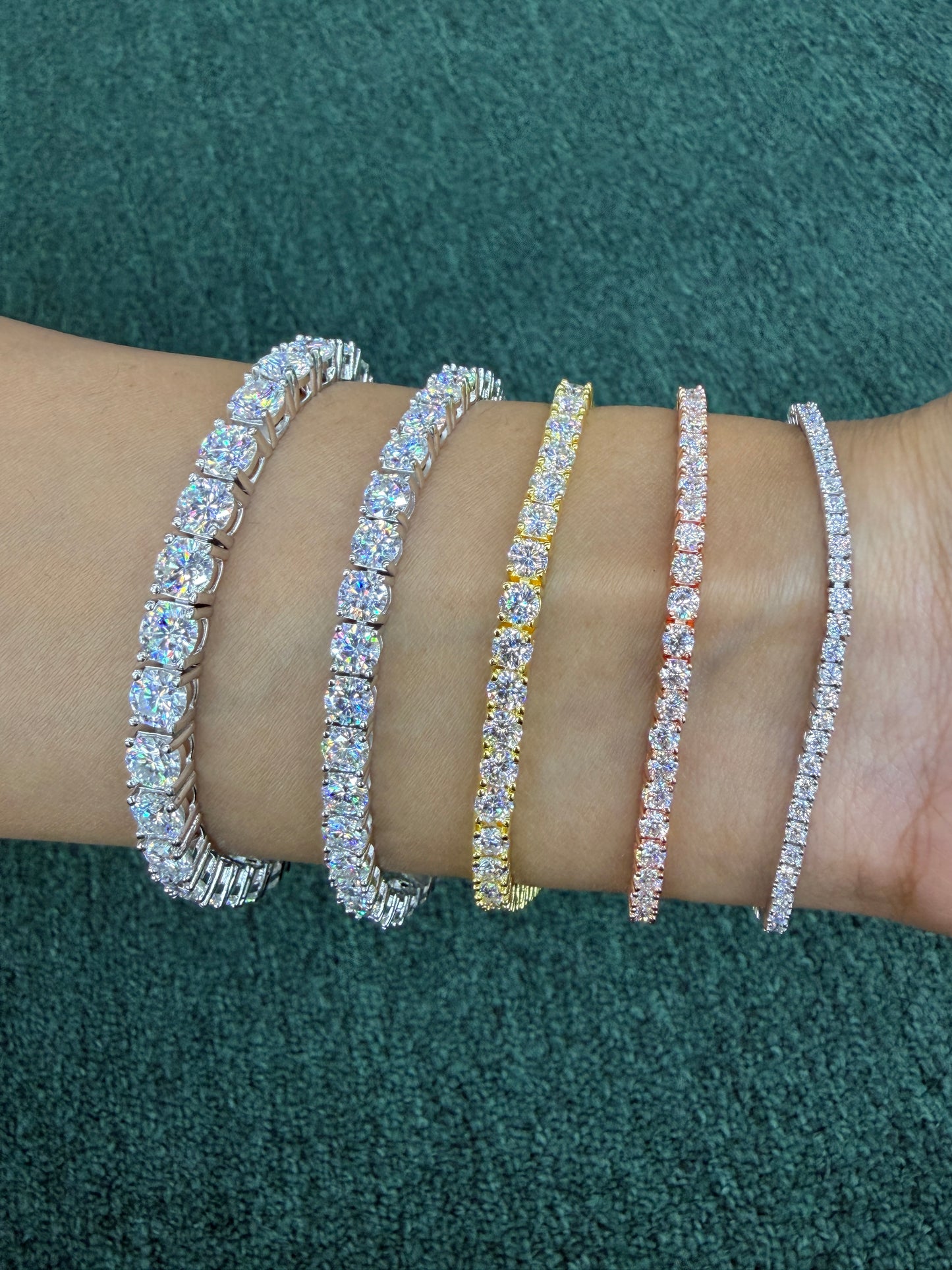 Iced out moissanite diamond tennis bracelet men women hip hop jewelry Atlanta 925 silver