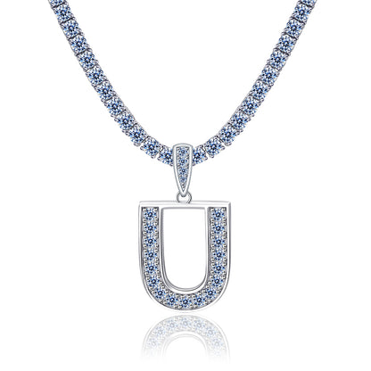 Moissanite Letter Initial Pendant A-Z | 1ct VVS D Color | 925 Silver | With Chain