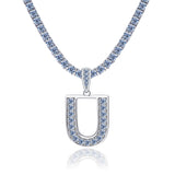 A-Z Letter initials - Alphabet charm with Moissanite VVS D Color with 925 Silver 1.00 CARAT | PASS DIAMOND TESTER!!!! WITH NECKLACE/WITHOUT NECKLACE