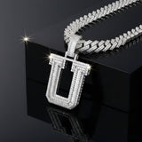 A-Z Letter Initials Baguette Style - Alphabet charm with Moissanite Diamond VVS D Color with 925 Silver 3.50 CARAT | PASSES DIAMOND TESTER!!