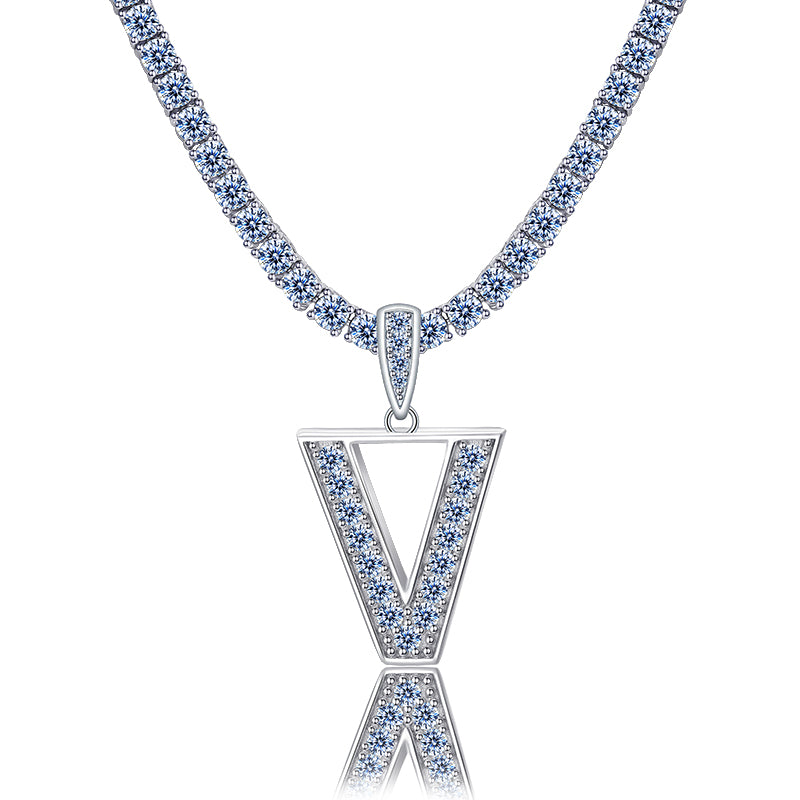 A-Z Letter initials - Alphabet charm with Moissanite VVS D Color with 925 Silver 1.00 CARAT | PASS DIAMOND TESTER!!!! WITH NECKLACE/WITHOUT NECKLACE