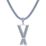 A-Z Letter initials - Alphabet charm with Moissanite VVS D Color with 925 Silver 1.00 CARAT | PASS DIAMOND TESTER!!!! WITH NECKLACE/WITHOUT NECKLACE