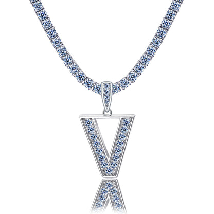 Moissanite Letter Initial Pendant A-Z | 1ct VVS D Color | 925 Silver | With Chain