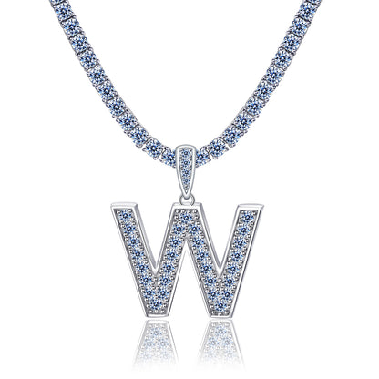 Moissanite Letter Initial Pendant A-Z | 1ct VVS D Color | 925 Silver | With Chain
