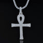 Moissanite VVS D color Diamond Ankh Cross Pendant | 925 Silver Diamond Ankh Pendant | PASS DIAMOND TESTER!!!
