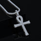 Moissanite VVS D color Diamond Ankh Cross Pendant | 925 Silver Diamond Ankh Pendant | PASS DIAMOND TESTER!!!
