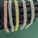 Heavy 12MM moissanite Cuban link bracelet 14K gold 925 silver hip hop streetwear