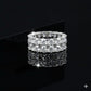 Moissanite Diamond VVS D Color 2 row band fully eternity band for men's with Real 925 silver    | PASS DIAMOND TESTER!!!