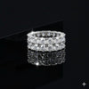 Moissanite Diamond VVS D Color 2 row band fully eternity band for men's with Real 925 silver    | PASS DIAMOND TESTER!!!
