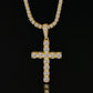 Fully Iced Out Cross Pendant Moissanite Diamond VVS D Color | 925 silver 14k Gold Plated |PASS DIAMOND TESTER!!!