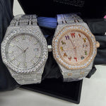 Silver 44MM moissanite watch passing diamond tester VVS D color – Paradise Gems