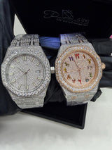 44MM Bust Down Moissanite Watch |ALL IN SILVER | ICED OUT