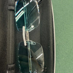 Moissanite rimless green lens sunglasses VVS D color 925 sterling silver GRA certified – Paradise Gems Atlanta